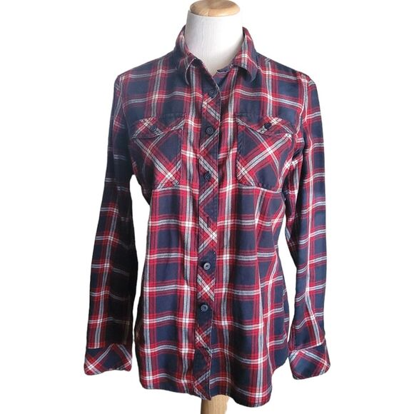 Duluth Trading Co Women's Crosscut Wicking Flannel Shirt Size Medium 31706 - Picture 1 of 15